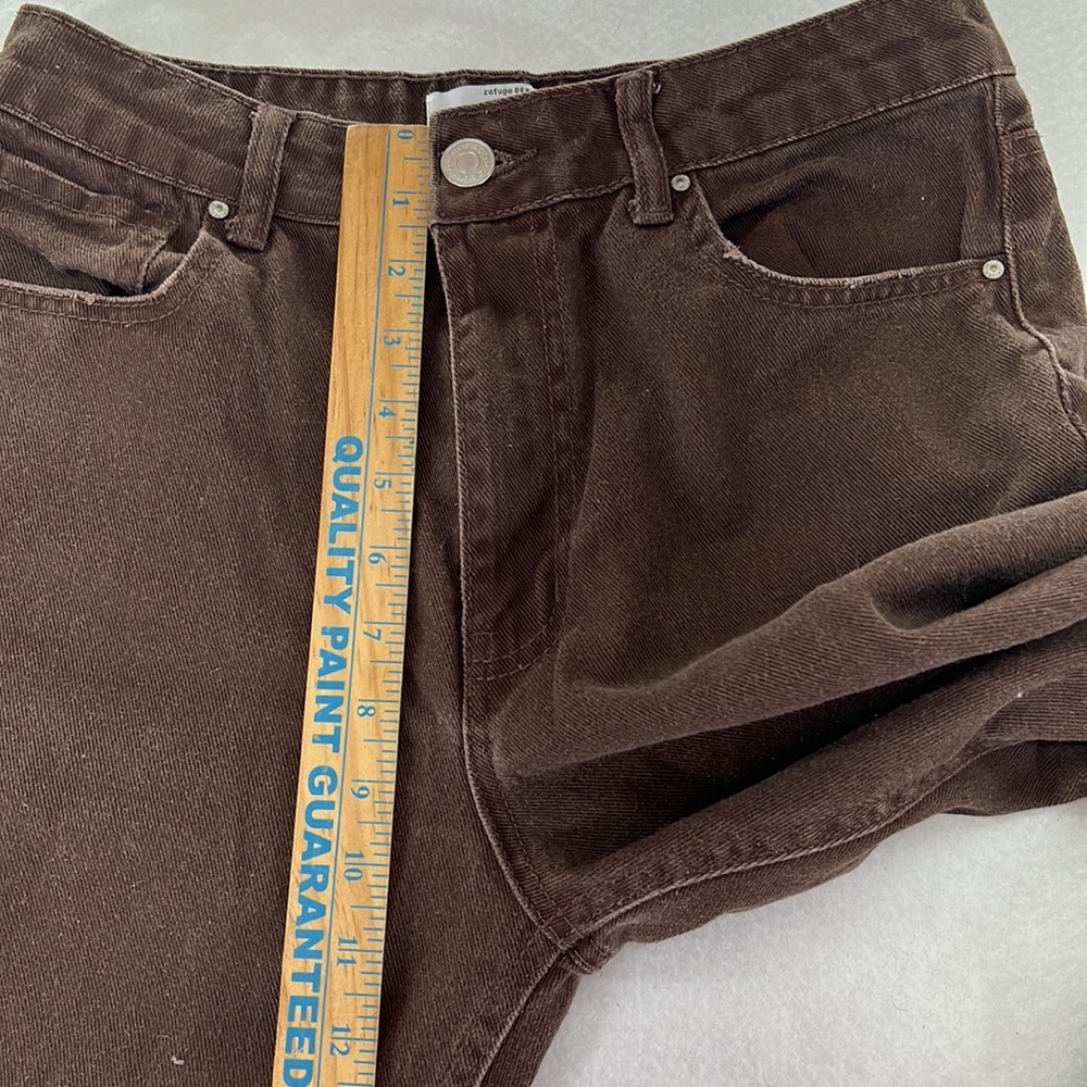 Refuge Brown Jeans Mom Skinny Straight Ankle High Rise Juniors Size 5 Pants - Picture 6 of 10
